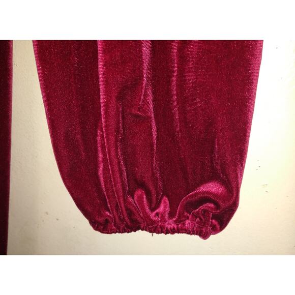 Nine West Velvet Mini Dress Burgundy Velour LARGE Comfort Wear Leisure Party - Picture 4 of 16